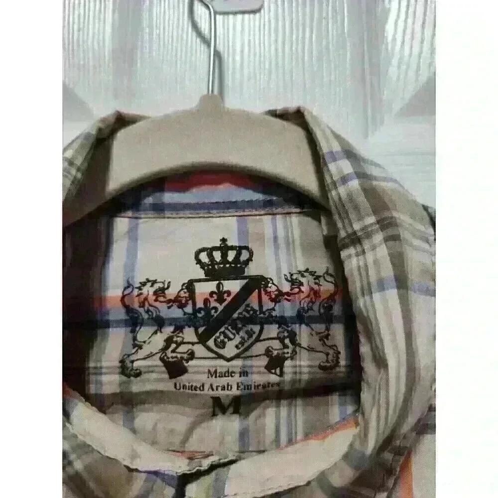 GUESS MENS‎ MEDIUM LONG SLEEVE SNAP DOWN ZIPPERED POCKETS WESTERN PLAID SHIRT
